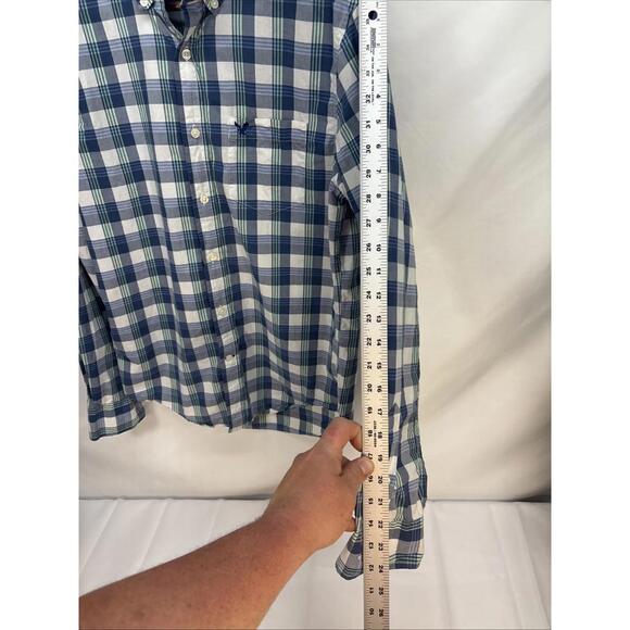 American Eagle Men Classic Plaid Long Sleeve Button-Down Shirt Multicolor Size S - Picture 6 of 9